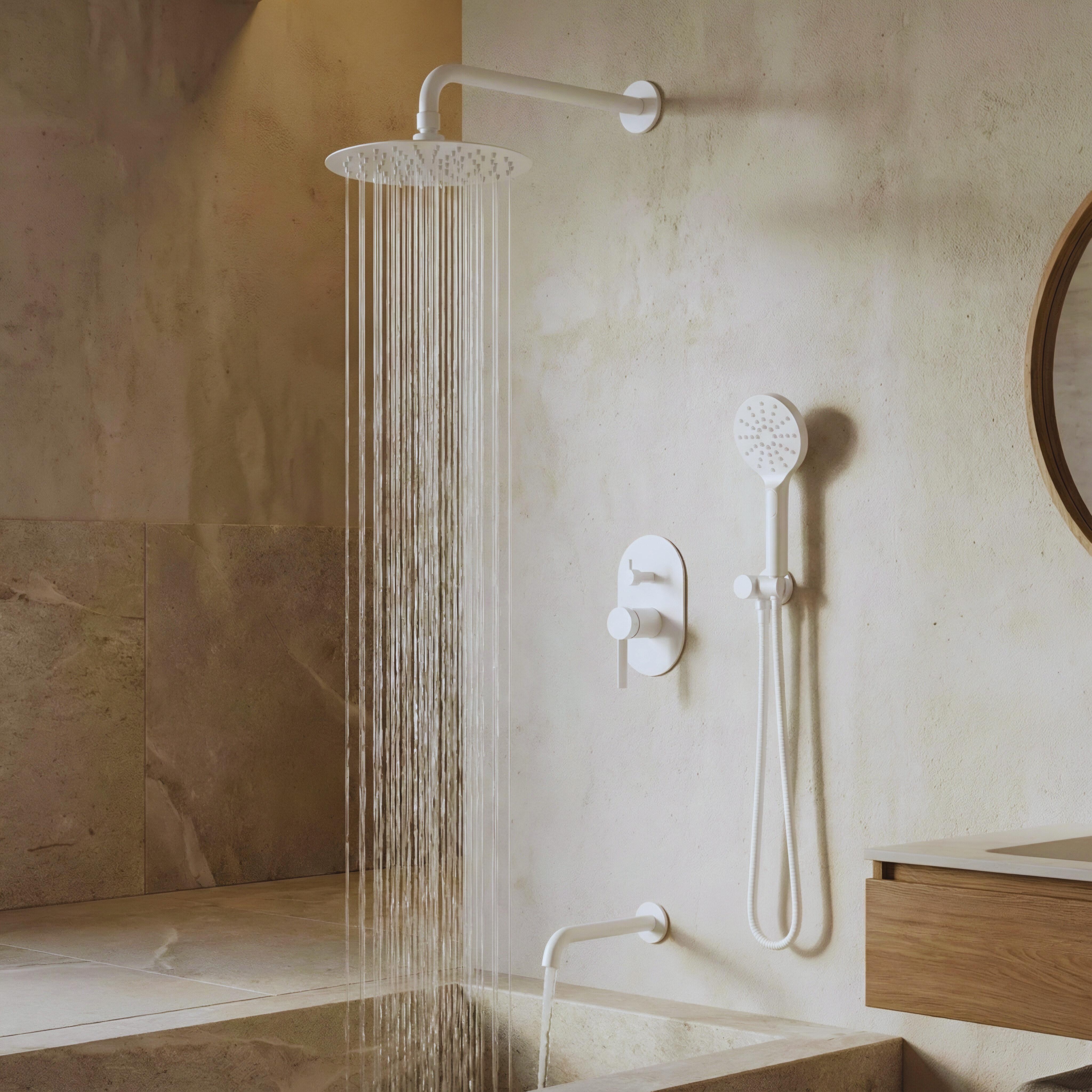 Square image frame for Bravat shower head product overview